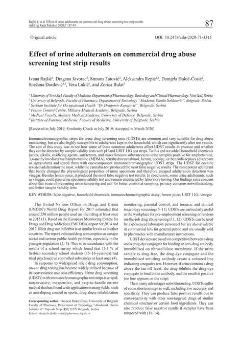 using eye drops for drug test|Effect of Urine Adulterants on Commercial Drug Abuse Screening .